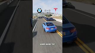 Bmw vs Tesla which one does better gaming fyp beamng beamngdrive crash [upl. by Neira]