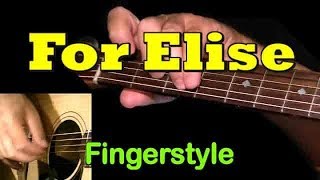 FOR ELISE Fingerstyle Guitar Lesson  TAB by GuitarNick [upl. by Salomone]