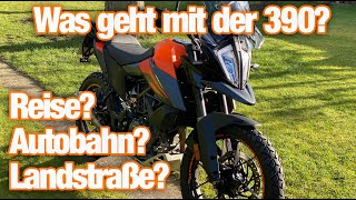 KTM 390 ADV tauglich für Landstraße Autobahn Reise  VMax Test [upl. by Ynnel]