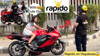 Rapido On Hayabusa😱 Prank On Cute Girls😍Her Shocking Reactions💕 [upl. by Tenaej]