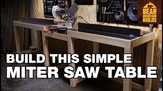 Build This Simple Miter Saw Table with TTrack  FREE PLANS [upl. by Kiyoshi]