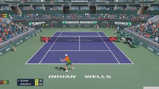 Yoshihito Nishioka VS Shang Juncheng  INDIAN WELLS  Tennis Elbow 2013  Gameplay [upl. by Bigot]