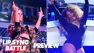 Serena Williams Joins Brooklyn Decker for Beyoncé’s “Sorry”  Lip Sync Battle Preview [upl. by Ithsav]