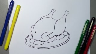 Como dibujar MUSLOS DE POLLO  dibujos para niños 💓⭐ How to draw CHICKEN THIGHS  for kids [upl. by Yht]