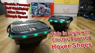 Learn to skate in 5 minutes electric powered self balancing Hover shoes [upl. by Enayd791]