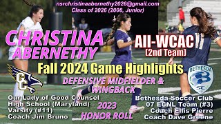 2024 Christina Abernethy Fall High School Soccer Highlights [upl. by Farl]