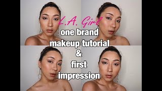 LA GIRL one brand makeup tutorial amp first impression  BAHASA [upl. by Ennaitsirk]