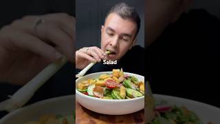 Panzanella Salad🥒 greenonion asmrfood creatorcontent [upl. by Aleakam]