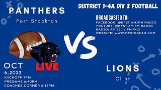 District 14A Div 2 Football Fort Stockton Panthers vs Clint Lions [upl. by Inhoj584]