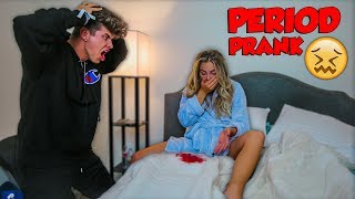 PERIOD PRANK ON BOYFRIEND HE FREAKED OUT [upl. by Ahseyk]