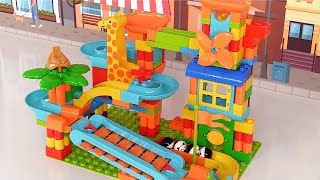 Lets Build A Fun Marble Maze with Building Blocks  Best Toy Learning Video for Kids [upl. by Ydahs]