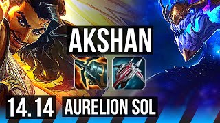 AKSHAN vs AURELION SOL MID  706 Quadra 900 games Godlike  EUW Master  1414 [upl. by Anem836]