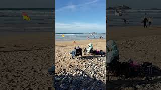 Godrevy Sands Surfers Cornwall England [upl. by Amaty]