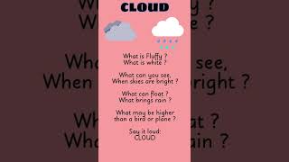 Cloud  English poems for kids  Poems in English  shorts [upl. by Saidel]