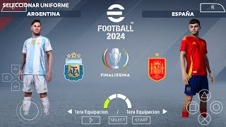 POR FIN EFOOTBALL 2024 PPSSPP NUEVAS MEJORAS 60 ESTADIOS CINEMATICAS GRAFICOS HD Y MAS [upl. by Greenburg849]