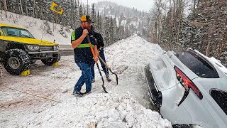 Snow Storm Launches Toyota Off The Mountain Pass [upl. by Adama]