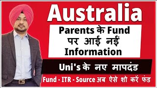 Australia  Parents के Fund पर Complete Information वाला अपडेट  Australia study visa updates 24 [upl. by Eb84]