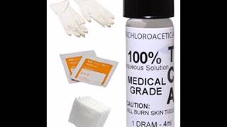 100 TCA Skin Peel Kit Trichloroacetic Acid ACS TATTOO Remover Age Spots Acne Scars Warts Mol [upl. by Arrek]