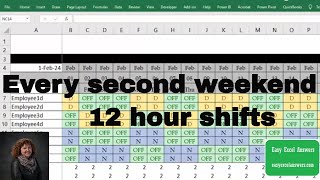 Every second weekend off with 12 hour shifts in Excel [upl. by Einnaf]