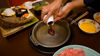 308 Luxury Sukiyaki Hotpot Course in Tokyo Japan [upl. by Eetnahs]