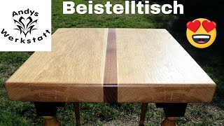 😍 Beistelltisch selber bauen  Eiche Nussbaum Metall  diy [upl. by Limbert]