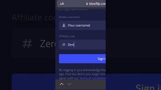 ZeroBal  How to use promocode Affiliate code on Bloxflip [upl. by Hieronymus]