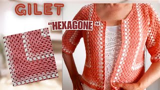 Giletquot Hexagonequot au crochet [upl. by Karly222]