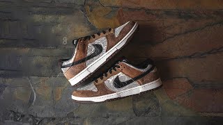 Nike Dunk Low Premium CoJP quotBrown Snakeskinquot Review amp OnFeet [upl. by Bate662]