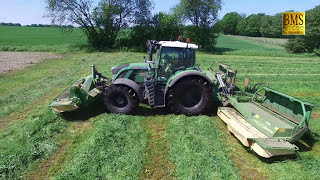 Gras mähenwenden schwaden silieren 2017 1Schnitt für Milchkühe Harvesting Grass silage [upl. by Einafpets613]