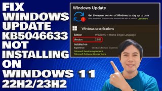 How To Fix Windows Update KB5046633 Not Installing on Windows 11 22h223H2 [upl. by Nylkcaj]