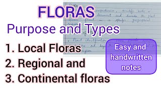 Floras purpose types Local Regional continental Bsc Botany 2nd semester Msc zoology Biology [upl. by Tesler]