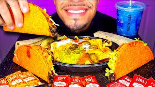 ASMR EATING TACO BELL MUKBANG TACOS NACHOS WITH CHEESE BURRITO FREEZE DRINK JERRY NO TALKING [upl. by Garda]