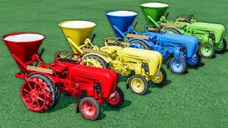 Mini Tractors With Colors  LIME WORK to ABANDONED FIELD w Mercedes TRUCK  Farming Simulator 22 [upl. by Strepphon]