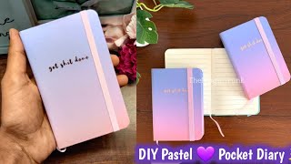 How to make Journal Diary at Home DIY Pastel Pocket Diary craftersworld journal diycraft kawaii [upl. by Arbrab]