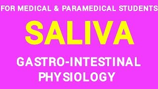 03 SALIVA  GIT PHYSIOLOGY [upl. by Bez]