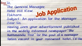 An application for the Manager  Application letter  Job application letter  Writing  Eng Teach [upl. by Eiaj774]