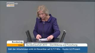 Bundestag Debatte zum Etat für Bildung und Forschung am 27112014 [upl. by Natam]