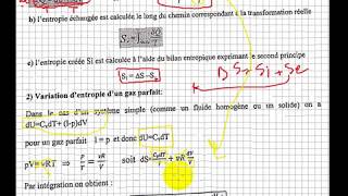 thermodynamique 2 smp s3 darijavariations dentropie [upl. by Myrah]