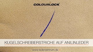 KUGELSCHREIBERSTRICHE AUF ANILINLEDER Anleitung  COLOURLOCK [upl. by Adelina]