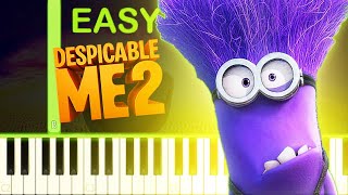 Happy  DESPICABLE ME 2  EASY Piano Tutorial [upl. by Oaks]