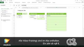 Excel Matrixformeln Tutorial Anzahl von Freitag den 13 ermitteln video2braincom [upl. by Carver]