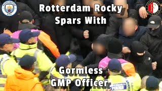 Rotterdam Rocky Spars with Gormless GMP Officer  Manchester City 3  Feyenoord 3  261124 [upl. by Itin]