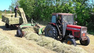 Hooipersen met GALLIGNANI en Massey Ferguson 390 HW Remminga  Westerwijtwerd [upl. by Auqinihs]