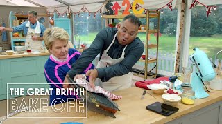 Krishnan GuruMurthys cake turning disaster  The Great Stand Up To Cancer Bake Off [upl. by Conley85]