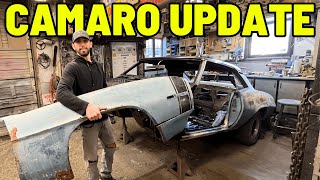 UPDATE 1969 Camaro Barn Find Build  NEW METAL [upl. by Nibot]