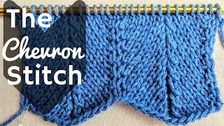 Knitting Chevron Stitch  How To Knit The Chevron Stitch [upl. by Ahsineb]