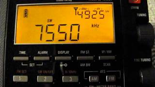 Tecsun PL880 All India Radio 7550 Khz Start of programme [upl. by Goda136]