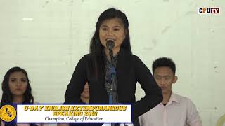 UDay English Extemporaneous Speaking Contest 2019 Champion  College of Education [upl. by Zaria14]