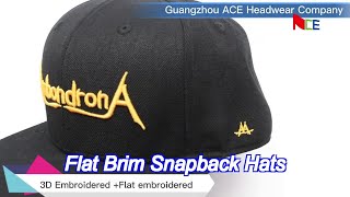 Custom Flat Brim Snapback Hats Embroidery Flat Bill Baseball Cap [upl. by Danika827]