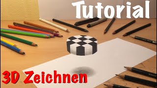 TUTORIAL wie man 3D Zeichnen lernen für Anfänger 3DdrawJG [upl. by Posehn]